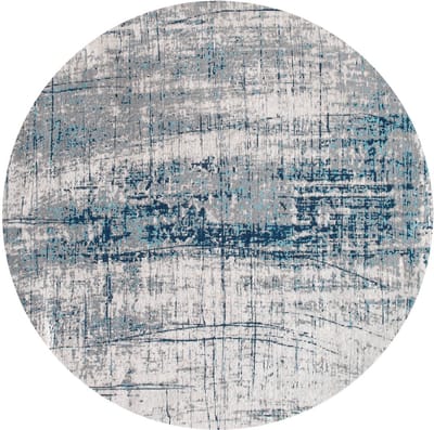 Wasbaar Binnen & Buiten Vloerkleed - 140 x 140 cm - Louis De Poortere Griff Bronx Azurite - Laagpolig Tapijt - Gerecycled PET - Made in Belgium - Circulair