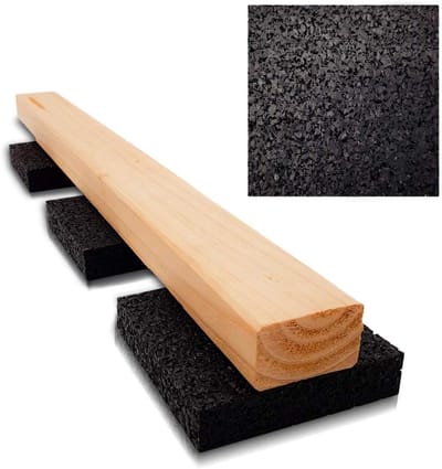 Terraspads Rubber - Onderlegger Vloer - Hout Beschermen - Waterdicht Weerbestendig - 90 x 90 x 20 mm - Zwart