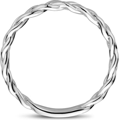 Zilver gerhodineerd Ring Gevlochten Zilver Gerhodineerd - 1340661