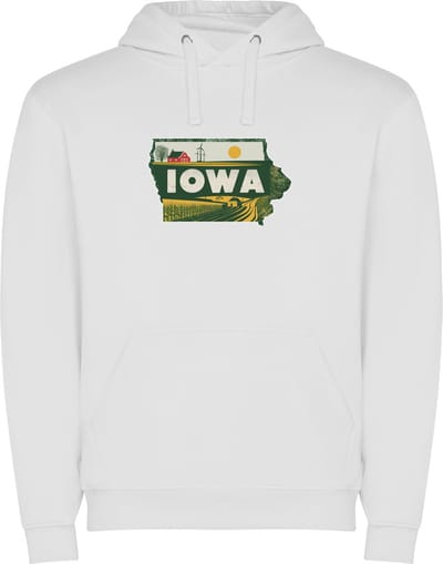 Witte Wanna have hoodie voor de echter Amerika / Verenigde Staten liefhebber, de Amerikaanse staat Iowa Print Full Color Color merk Roly maat S