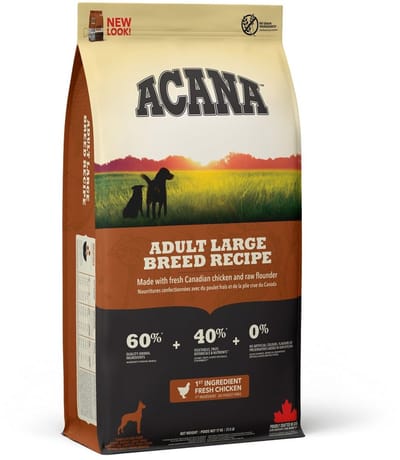 ACANA Hondenvoer voor volwassen honden van grote rassen 17 kg (Kip, inktvis, gevriesdroogde kip, kalkoenlever), zonder kunstmatige toevoegingen