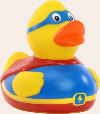 Schattige Superheld Badeend van 8 cm