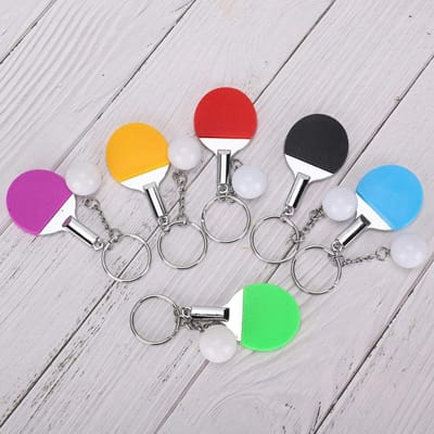 Tafeltennis Sleutelhanger - Sport hanger - Tas decoratie - Unieke racketvorm - 6.5 cm lengte - Meerdere kleuren