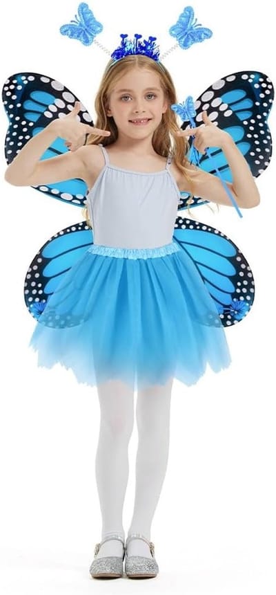 Vleermuis Kostuum voor Kinderen met Feeënvleugels, Tutu, Toverstaf en Haarband voor Feestdagen en Cosplay