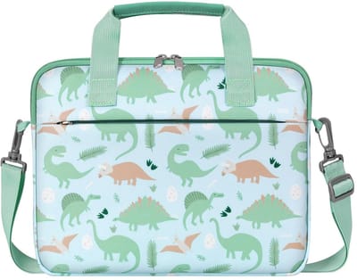 Dailygoods - Dailygoody - Tablethoes voor kinderen - Draagbaar en robuust - Groene dinosaurus - Geschikt voor Fire HD 10 Kids Pro - 12,5 inch - Kindvriendelijk ont...
