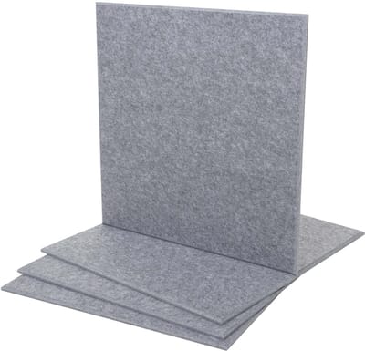 Set van 4 akoestische wandpanelen MCW-L52, wandpanelen akoestische panelen, geluidsabsorberend 1m² oppervlak 50x50cm ~ grijs