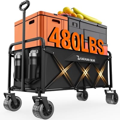 Grote Opvouwbare Transportwagen 300L met All-Terrain Wielen en Zwaar Frame tot 420 kg