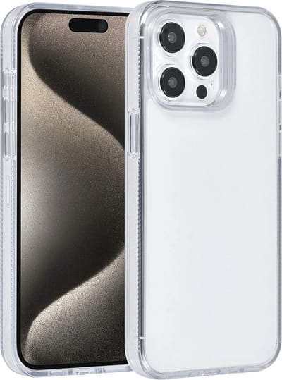 Multimedia & Accessoires Beschermende TPU Back Cover Case Hoesje geschikt voor Apple iPhone 15 Pro Max - Siliconen met Harde Plastic Randen - Transparant Randen