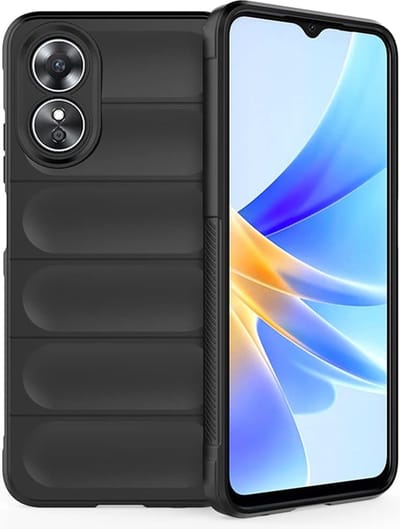 Geschikt voor Oppo A58 4G - Schokbestendig - Siliconen - Back cover hoesje airbagontwerp - Zwart