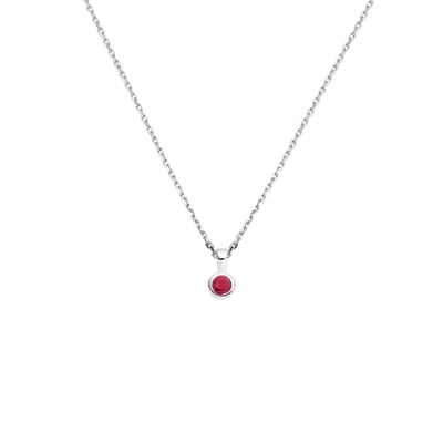Collier Met Geboortesteen 41 + 4 Cm Zilver Gerhodineerd