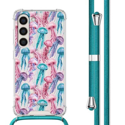 imoshion Hoesje - Geschikt voor Samsung Galaxy S23 - Design Hoesje met Koord - Jellyfish Watercolor
