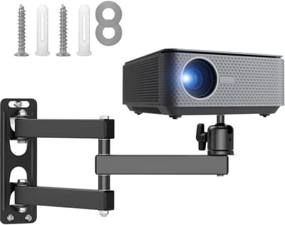 Beamerhouder Wandmontage - Projectorbeugel Opvouwbaar - Thuisbioscoop Inrichten - 360 Graden Instelbaar - 40 cm Uitschuifbaar - Zwart