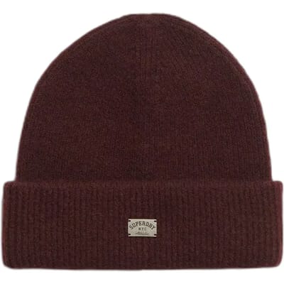 Superdry Geribbelde Gebreide Muts Red Grootte: 1SIZE