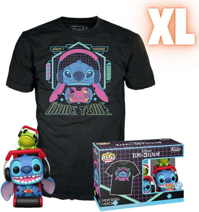Lilo & Stitch Gamer Stitch with Frog - POP! & Tee Heren Funko Pop! - Neutraal - XL
