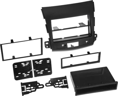 2-DIN Paneel geschikt voor Citroën C-Cross (V) - Peugeot 4007 (V) Mitsubishi Outlander (CWB) Kleur: Zwart (METRA)