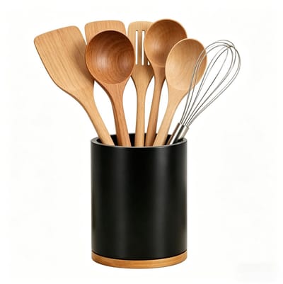 Dailygoods - Draaibare Keukengereihouder - 360 Graden Keukenorganizer van Bamboe