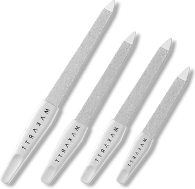 Metalen nagelvijl - Saffiervijl Dubbelzijdig - Nagels Vormgeven - Roestvrij Verenstaal - 4 stuks - Zilver