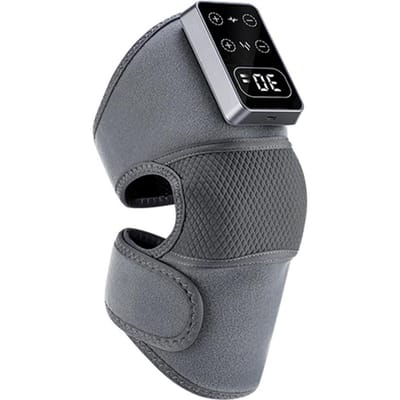 Dispositif de massage des genoux chauffant rechargeable avec vibration Pad chauffant pour genoux électrique 5 niveaux Support de genou de massage pour la relaxation