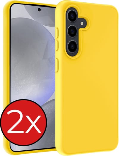 Hoesje - 2 Stuks - Geschikt voor Samsung Galaxy S24 - Sterk & Shockproof - Telefoonhoes - Back Cover - Case Siliconen - Telefoon Hoes - Geel