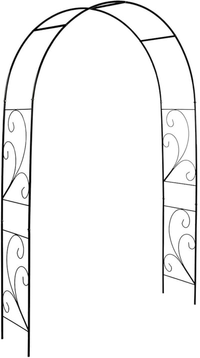 Esschert Design Rozenboog krul - zwart - metaal - 134 x 220 cm - klimrozen/planten