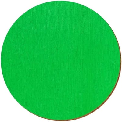 Houten schijven - Cirkels hout - Knutselen decoreren - Gelaserd met bruine rand - Ø 13 cm - Groen gekleurd