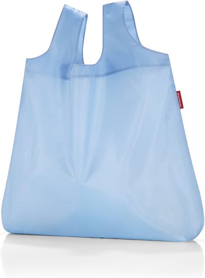 Mini Maxi Shopper Tas - 53 cm - Polyester - Pastel Blauw - Opvouwbaar - Aanpasbare Omvang