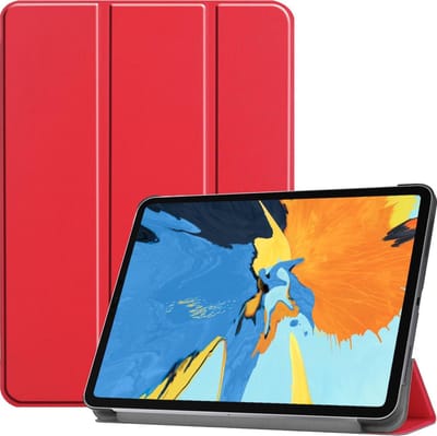 Hoes - Geschikt voor Apple iPad Pro (2020) - 11 inch - Dun & Stevig - Trifold Bookcase - Hard Cover - Hardcover Book Case - Tablet Hoesje - Rood