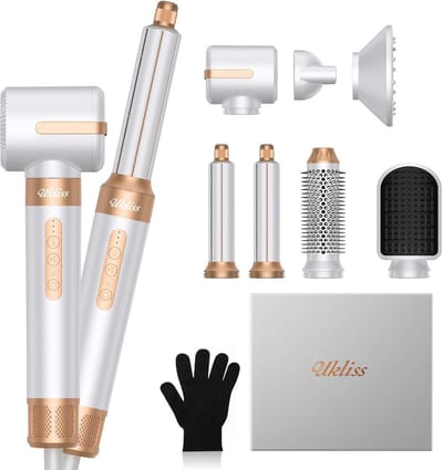UKLISS® 7-in-1 Multistyler- Fohn met Diffuser - Roterende Krultang - Fohnborstel - Krulborstel - Haarstyler - Haardroger - Stijborstel - Hairwrap