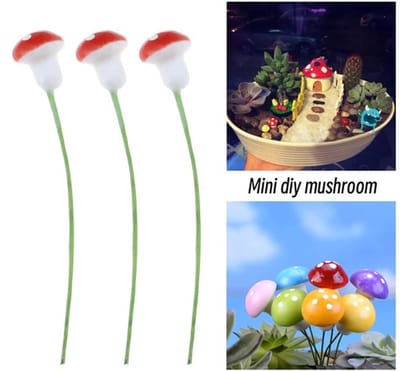 Paddestoelen 100 Stuks - Miniatuur Tuinornamenten - Schuim Decoratie - Micro Landschap - Buigbare Metaaldraad - Handgemaakt Detail - Tuinornament