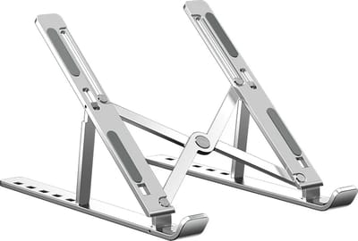 DrPhone N3 Laptop Aluminium Stand - Verstelbare Laptop/Tablet Houder - Opvouwbare Stand -Voor 6-15.6 Inch Tabletten Notebook / Laptop – Zilver