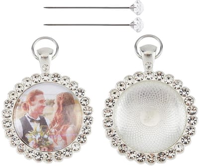 Dailygoods - 2 Stuks Boeket Foto Charm - Aangepaste Ovale Fotolijst voor Bruiloft Memory
