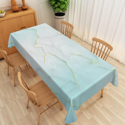 Oceaanblauw Tafelkleed Schelp Zeester Golf Strand Print Waterdichte Tafelhoes voor Keukendecoratie Verjaardagsfeest Tafelkleed 100x140cm