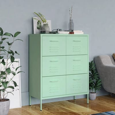 vidaXL - Ladekast - 80x35x101,5 - cm - staal - mint