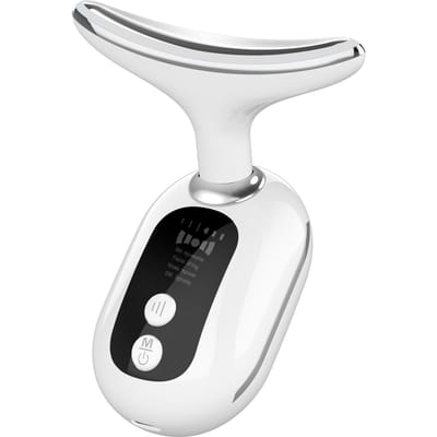 Gezichts- en Nekmassager 3 Lichtmodi Verwarming Vibratie Lifting Strakker Maken Huidverjonging Schoonheidsapparaat voor Schone Nek wit