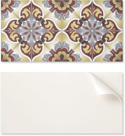 Decoratief zelfklevend vinyl wandpaneel 100x50 cm. Decoratief patroon met een bloemenmotief.