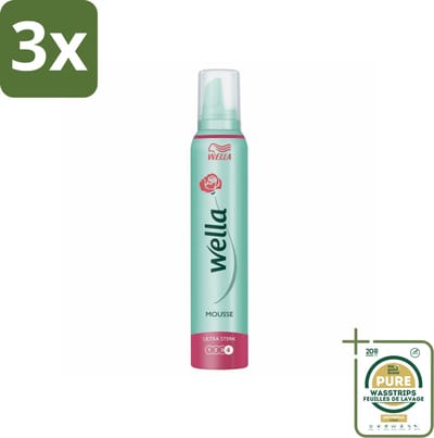 3 x Wella Ultra Sterk Haarmousse 200 ml - Grootverpakking - Haarmousse - Versteviging - Langdurige Hold - Flexibele Textuur - UV Bescherming