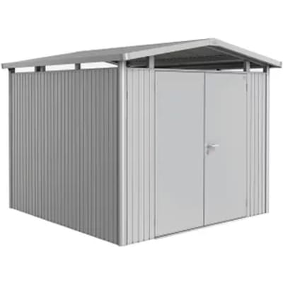 Biohort Metalen Tuinhuis Panorama - Zilver Metallic - 273x278cm - Dubbele Deur