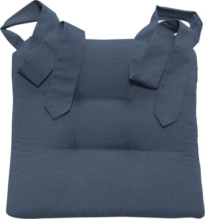 La'Moussawi ® Extra Comfortabel Stoelkussen in Linnen-Uitstraling met Verstelbare Bandjes voor Rotan Zitmeubelen, Blauw