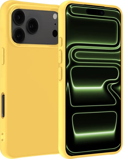 Hoesje Geschikt voor Apple iPhone 17 Pro Max / 18 Pro Max - Sterk & Shockproof - Hoes Cover - Siliconen Case - Geel