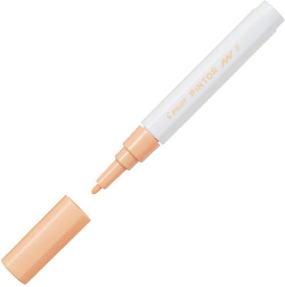 Pilot Pintor Pastel Oranje Verfstift - Fine marker met 1,0mm schrijfbreedte - Inkt op waterbasis - Dekt op elk oppervlak, zelfs de donkerste - Teken, kleur, versier, markeer, schrijf, kalligrafeer…