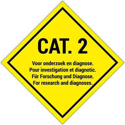 Categorie 2 onderzoek en diagnoses bord | gecoat dibond materiaal | 10 x 10 cm