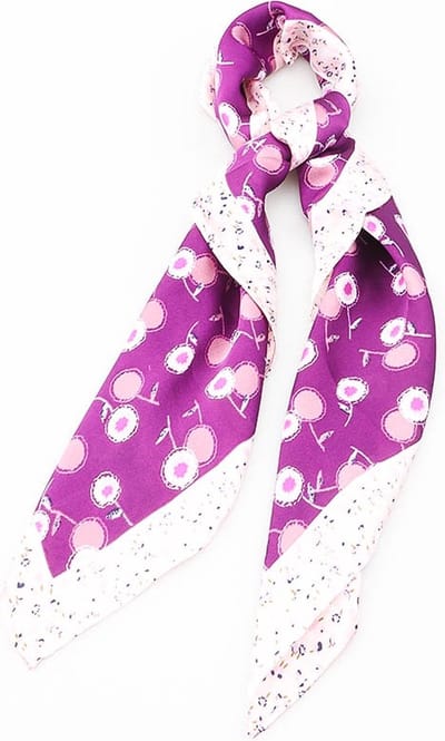 Dames neksjaal Bouktje gebloemd motief paars wit lila roze blauw mauve