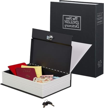 Verborgen Boek Kluis met Sleutels, Veiligheidssysteem voor Geld, Sieraden en Waardevolle Voorwerpen, Perfect voor Thuis en Op Reis