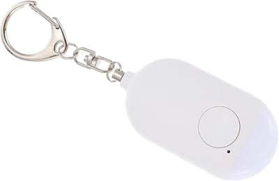 Persoonlijk Alarm - Noodalarm Sleutelhanger - Veiligheid Onderweg - Met Ingebouwde Zaklamp - 4 Stuks - Wit