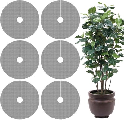 Bloempotbeschermers - Plantenpot afdekking - Houd huisdieren buiten - Op maat te snijden - 6 stuks - Donkergrijs