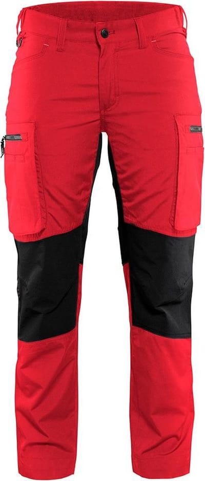 Blaklader Dames Service werkbroek Stretch 7159-1845 - Vrouwen - Rood/Zwart - 40