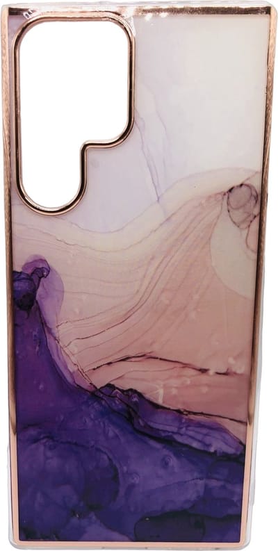 Luxe Marmer Back Cover hoesje - Geschikt voor Samsung Galaxy S22 Ultra - Marmer - Luxe - Paars