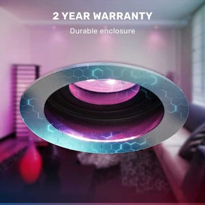 Hoftronic Smart - Smart WiFi LED inbouwspot 3 stuks 5,5W RVS Mesa - Dimbaar - Kantelbaar - RGBWW - IP20 - 400lm - Bedienbaar via Hoftronic Smart App - Bedienbaar via stem