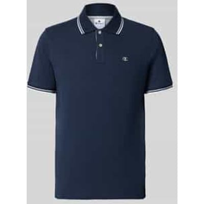 slim fit poloshirt met labelstitching