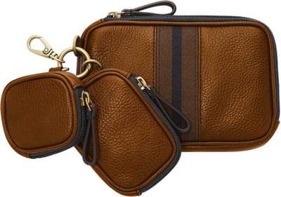 FOSSIL Utensil zak Travel Triple Pouch Chestnut Bruine